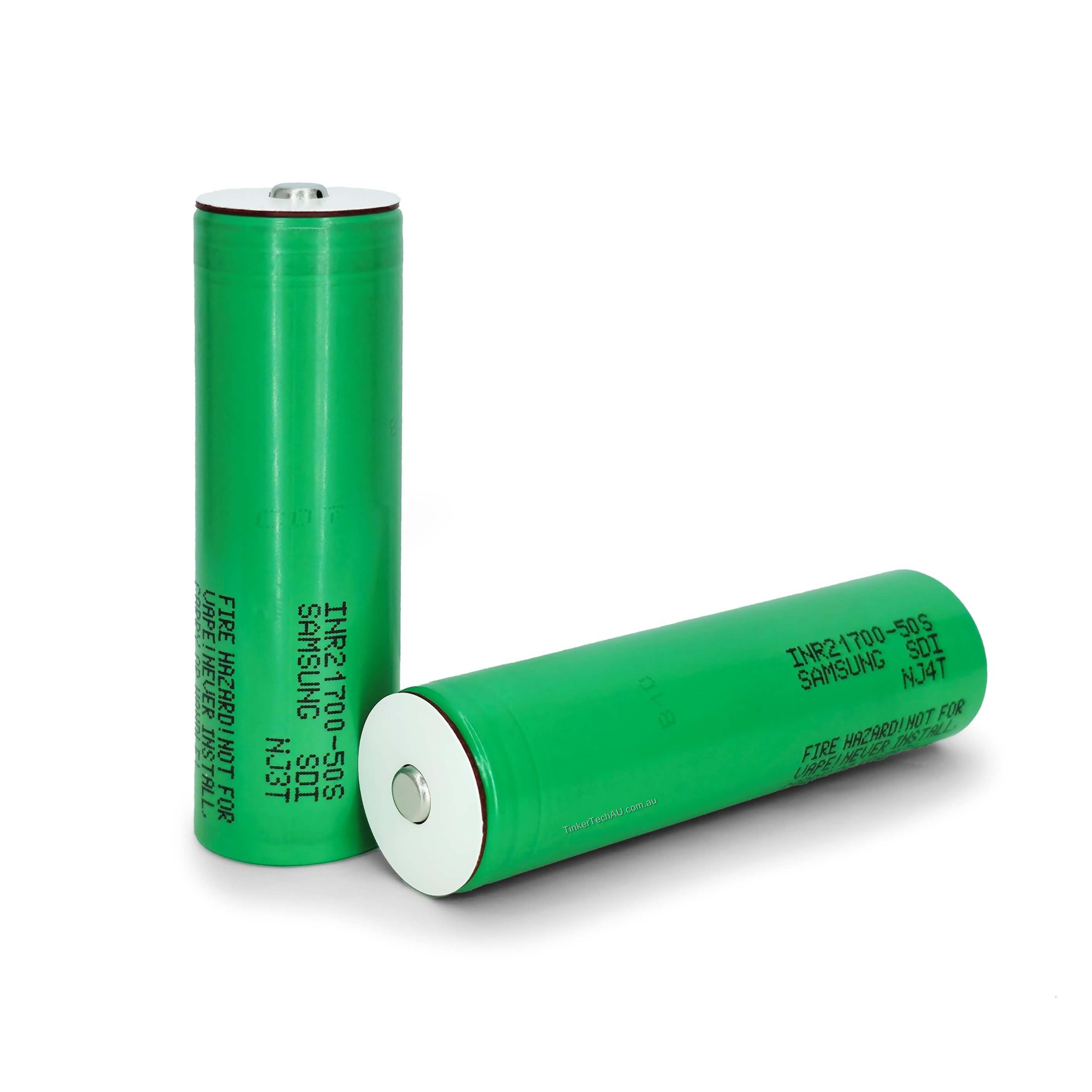 Samsung INR 21700 50S 5000mAh 25A lithium-ion battery with button nipple top terminal