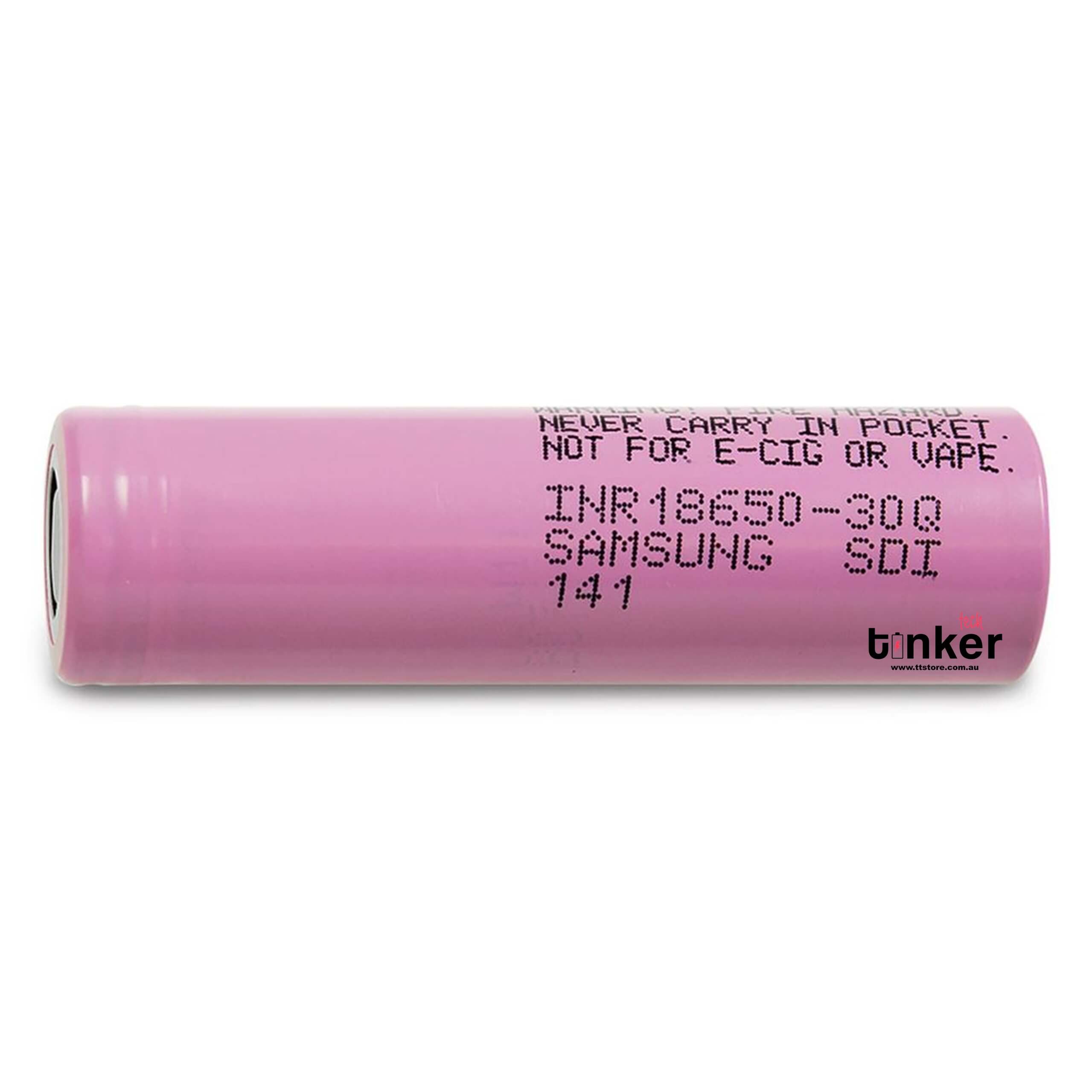 Samsung 30Q 18650 3000mAh 15A Battery - TinkerTech AU Samsung 18650 Flat Top