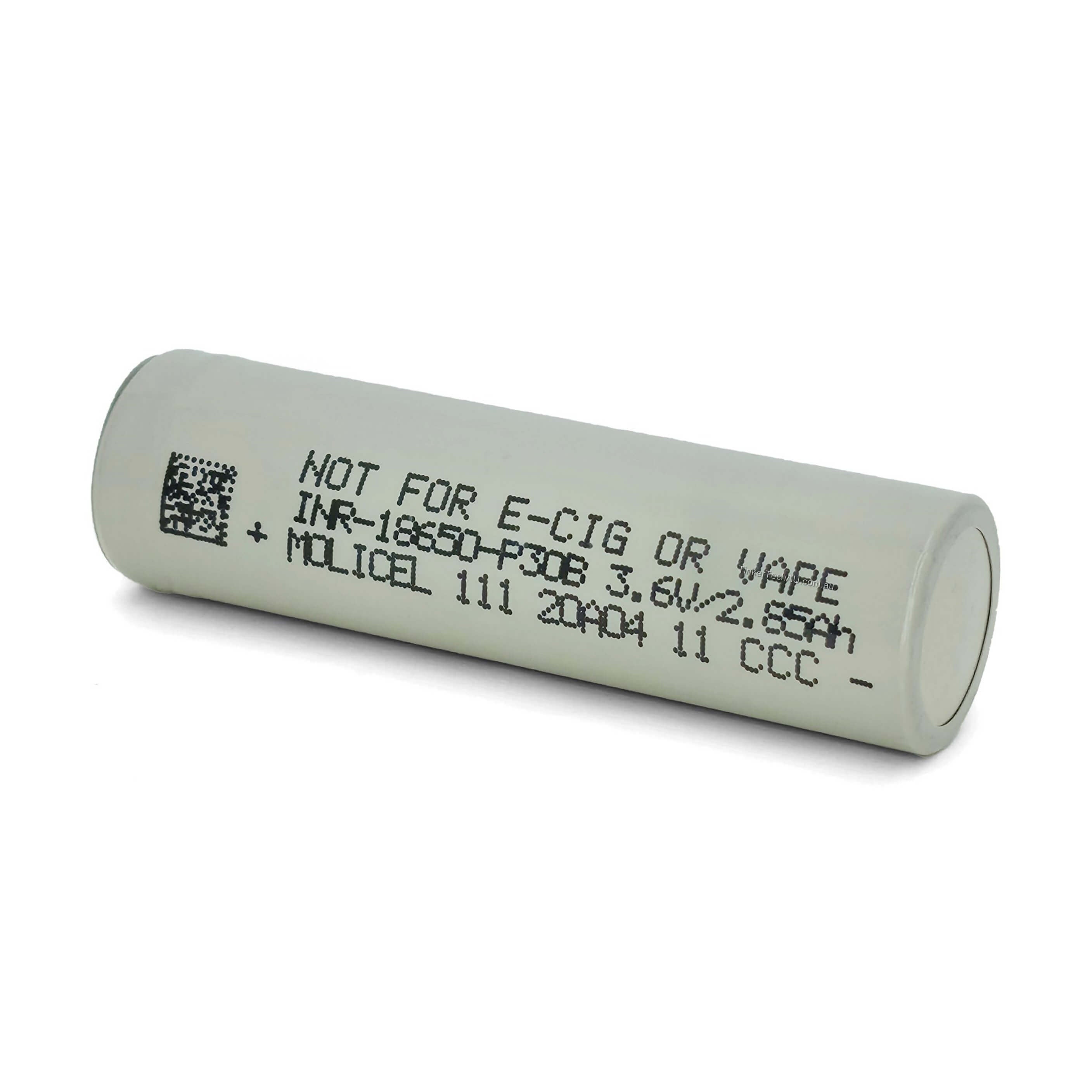 Genuine Molicel P30B buttpn nipple top fitted laying down showing bottom part
