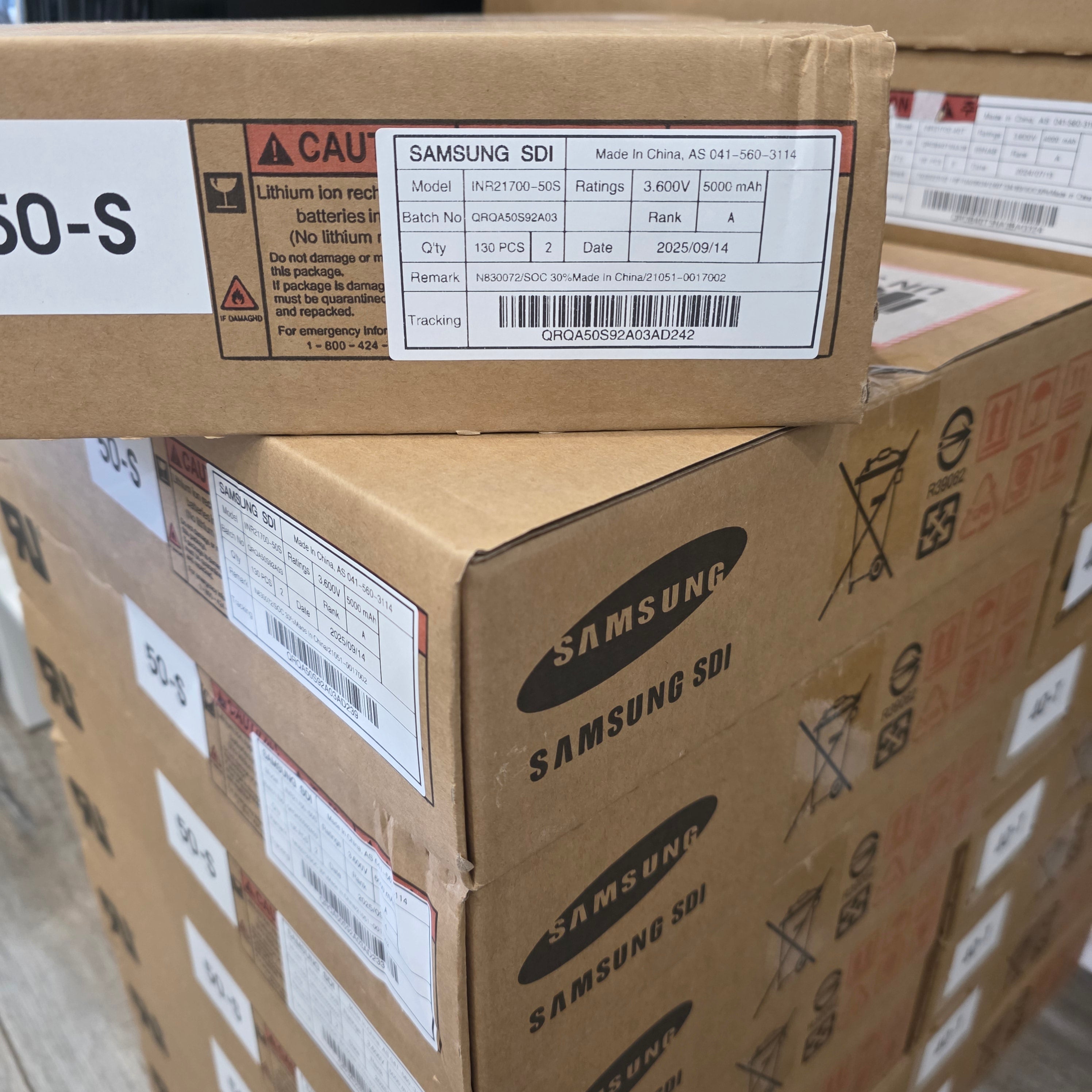 Samsung 50S 21700 5000mAh 25A Battery